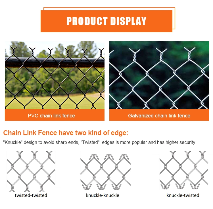 Galvanized 9 Gauge 50*50mm Diamond Wire Mesh Chain Link Security Fence with Barbed Wire.