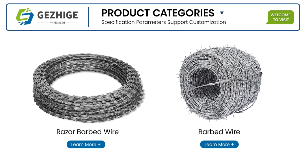 Gezhige PVC Coated Barbed Wire Suppliers 12× 14 Retractable Helical Razor Barbed Wire China 12-1/2X12-1/2 Wire Gauge 500 Meter Barbed Wire